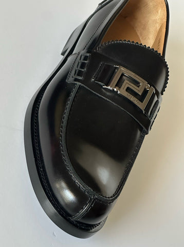 VERSACE Greca Men's Black Leather Loafer Shoes 8 US (41) Italy 1012864 NWT $975