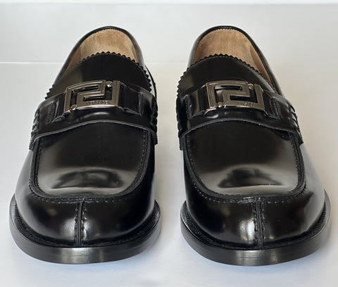 VERSACE Greca Men's Black Leather Loafer Shoes 8 US (41) Italy 1012864 NWT $975