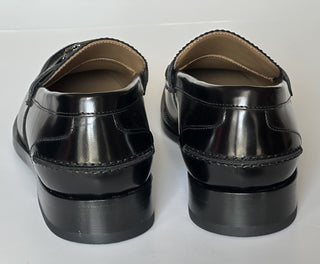 VERSACE Greca Men's Black Leather Loafer Shoes 8 US (41) Italy 1012864 NWT $975