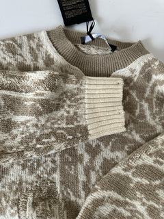 Versace Barocco Wool Knit Sweater Beige 40 US (50 Euro)  IT 1013400 NWT $1225