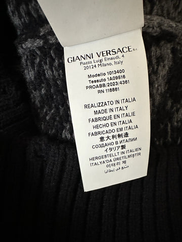 Versace Barocco Wool Knit Sweater Black 40 US (50 Euro)  IT 1013400 NWT $1225