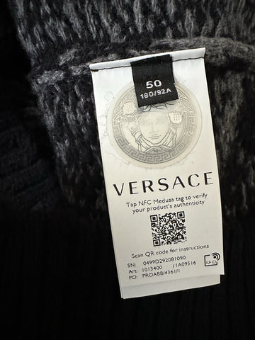 Versace Barocco Wool Knit Sweater Black 40 US (50 Euro)  IT 1013400 NWT $1225
