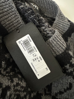 Versace Barocco Wool Knit Sweater Black 40 US (50 Euro)  IT 1013400 NWT $1225