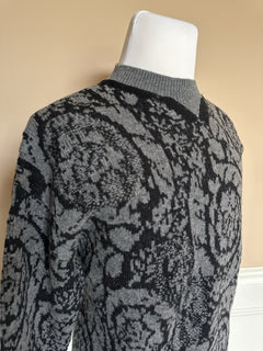 Versace Barocco Wool Knit Sweater Black 40 US (50 Euro)  IT 1013400 NWT $1225