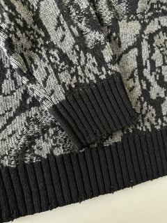 Versace Barocco Wool Knit Sweater Black 40 US (50 Euro)  IT 1013400 NWT $1225
