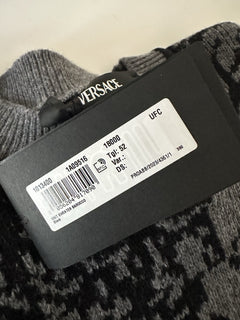 Versace Barocco Wool Knit Sweater Black 42 US (52 Euro)  IT 1013400 NWT $1225