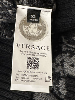 Versace Barocco Wool Knit Sweater Black 42 US (52 Euro)  IT 1013400 NWT $1225