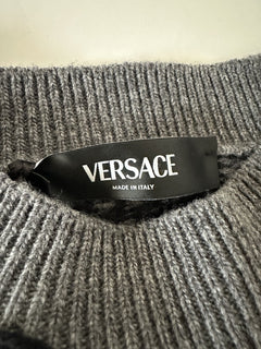 Versace Barocco Wool Knit Sweater Black 42 US (52 Euro)  IT 1013400 NWT $1225