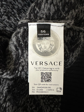 Versace Barocco Wool Knit Sweater Black 46 US (56 Euro)  IT 1013400 NWT $1225