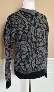 Versace Barocco Wool Knit Sweater Black 46 US (56 Euro)  IT 1013400 NWT $1225
