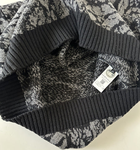 Versace Barocco Wool Knit Sweater Black 48 US (58 Euro)  IT 1013400 NWT $1225