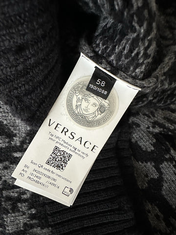 Versace Barocco Wool Knit Sweater Black 48 US (58 Euro)  IT 1013400 NWT $1225