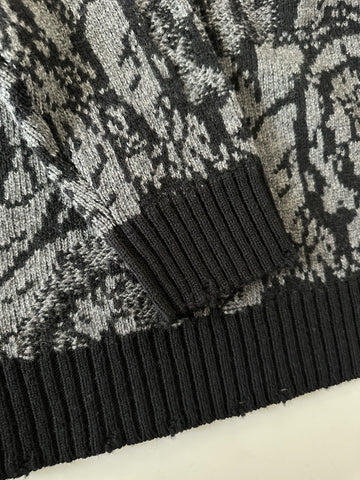 Versace Barocco Wool Knit Sweater Black 48 US (58 Euro)  IT 1013400 NWT $1225