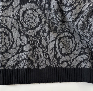 Versace Barocco Wool Knit Sweater Black 48 US (58 Euro)  IT 1013400 NWT $1225