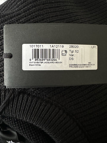 Versace Medusa Logo Wool Knit Sweater Black 42 US (52 Eu)  IT 1017011 NWT $1300