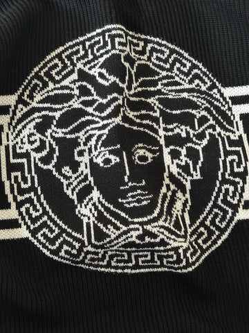 Versace Medusa Logo Wool Knit Sweater Black 44 US (54 Eu)  IT 1017011 NWT $1300