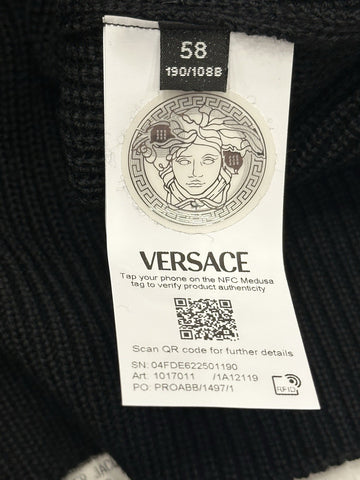 Versace Medusa Logo Wool Knit Sweater Black 48 US (58 Eu)  IT 1017011 NWT $1300