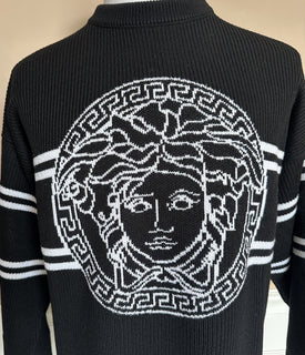 Versace Medusa Logo Wool Knit Sweater Black 48 US (58 Eu)  IT 1017011 NWT $1300