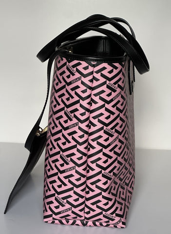 Versace Greca Coated Canvas Leather Pink/Black Tote Bag 1020802 IT NWT $1125