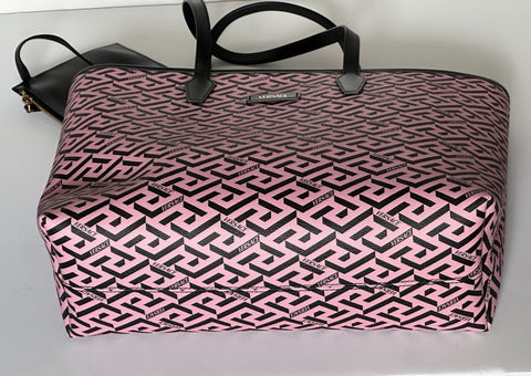Versace Greca Coated Canvas Leather Pink/Black Tote Bag 1020802 IT NWT $1125
