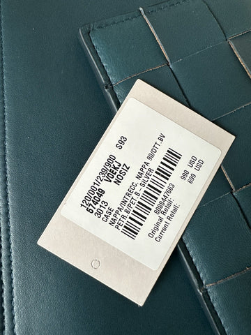 Bottega Venera Petrol Blue Leather Double Pouch with Clutch IT 574049 NWT $990