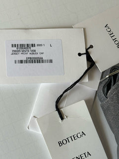 Bottega Veneta Printed Leather Baseball Cap Gray Hat L (59 cm) 739329 NWT $950