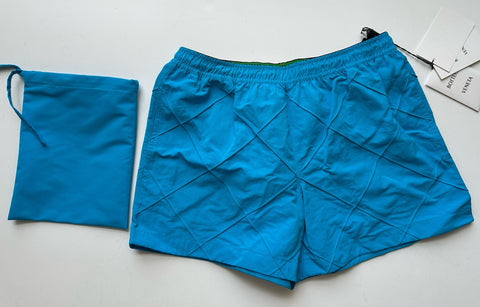 Bottega Veneta Men's Intreccio Nylon Blue Swim Shorts Small 729758 IT NWT