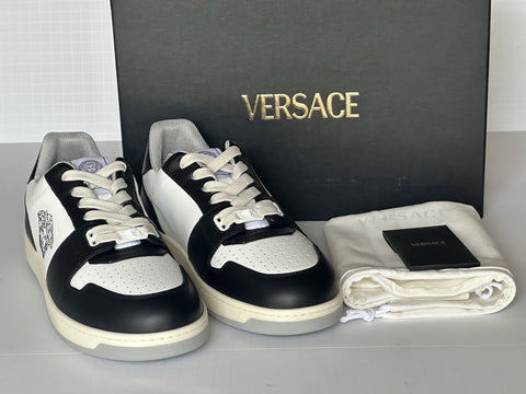 Versace Medusa Men’s Black/White Leather Sneakers 12 US (45) 1013377 IT NIB