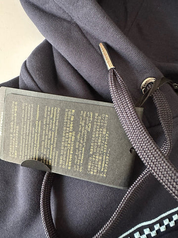 Versace Embroidered Blue Cotton Sweatshirt with Hoodie XL 1012564 IT NWT $1325