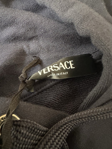Versace Embroidered Blue Cotton Sweatshirt with Hoodie XL 1012564 IT NWT $1325