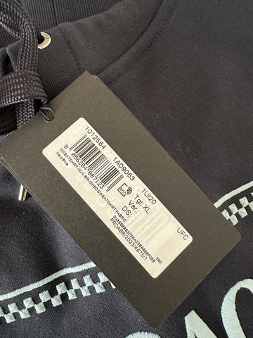 Versace Embroidered Blue Cotton Sweatshirt with Hoodie XL 1012564 IT NWT $1325
