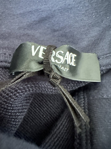 Versace Embroidered Blue Cotton Sweatshirt with Hoodie XL 1012564 IT NWT $1325
