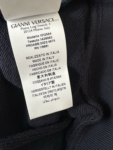 Versace Embroidered Blue Cotton Sweatshirt with Hoodie XL 1012564 IT NWT $1325