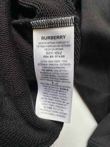 Burberry Talley Logo Checked Sweatshirt with Hoodie Black M 8084391 NWT $760