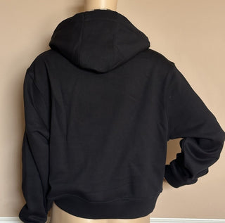 Burberry Talley Logo Checked Sweatshirt with Hoodie Black M 8084391 NWT $760