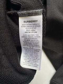 Burberry Talley Logo Checked Sweatshirt with Hoodie Black L 8084391 NWT $760
