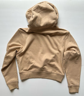 Burberry Talley Logo Checked Sweatshirt with Hoodie Soft Fawn L 8084392 NWT $760