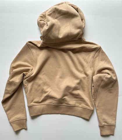 Burberry Talley Logo Checked Sweatshirt with Hoodie Soft Fawn L 8084392 NWT $760