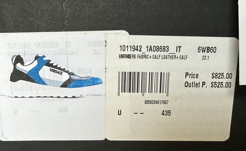 Versace Medusa Mens White/Black/Blue Sneakers 10.5 US (43.5) 1011942 IT NIB $825