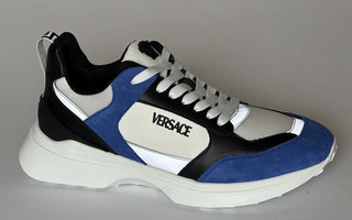 Versace Medusa Mens White/Black/Blue Sneakers 10.5 US (43.5) 1011942 IT NIB $825