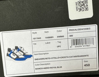 Versace Medusa Men’s White/Black/Blue Sneakers 12 US (45 Eu) 1011942 IT NIB $825