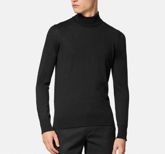 Versace Wool/Silk/Cashmere Turtleneck Sweater  Black 54 Euro 1011344 IT NWT $925