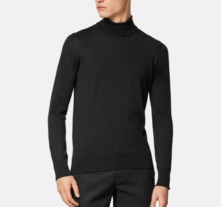 Versace Wool/Silk/Cashmere Turtleneck Sweater  Black 54 Euro 1011344 IT NWT $925