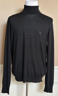 Versace Wool/Silk/Cashmere Turtleneck Sweater  Black 54 Euro 1011344 IT NWT $925