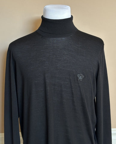 Versace Wool/Silk/Cashmere Turtleneck Sweater  Black 54 Euro 1011344 IT NWT $925