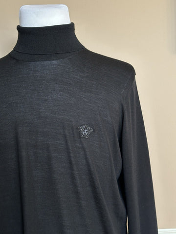 Versace Wool/Silk/Cashmere Turtleneck Sweater  Black 54 Euro 1011344 IT NWT $925