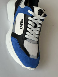 Versace Medusa Men’s White/Black/Blue Sneakers 13 US (46 Eu) 1011942 IT NIB $825
