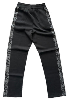 Versace Knit Barocco Jacquard Black Wool/Silk Pants M (48) 1013253 IT NWT $1525