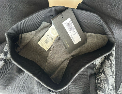 Versace Knit Barocco Jacquard Black Wool/Silk Pants M (48) 1013253 IT NWT $1525