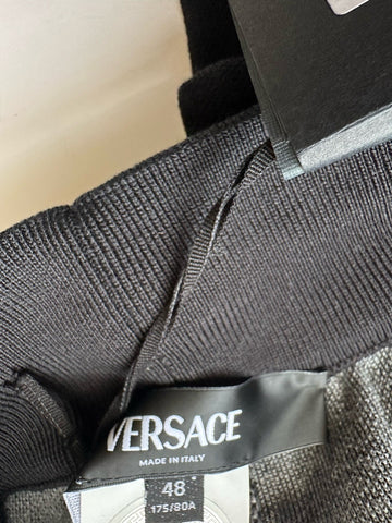 Versace Knit Barocco Jacquard Black Wool/Silk Pants M (48) 1013253 IT NWT $1525